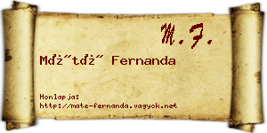 Máté Fernanda névjegykártya